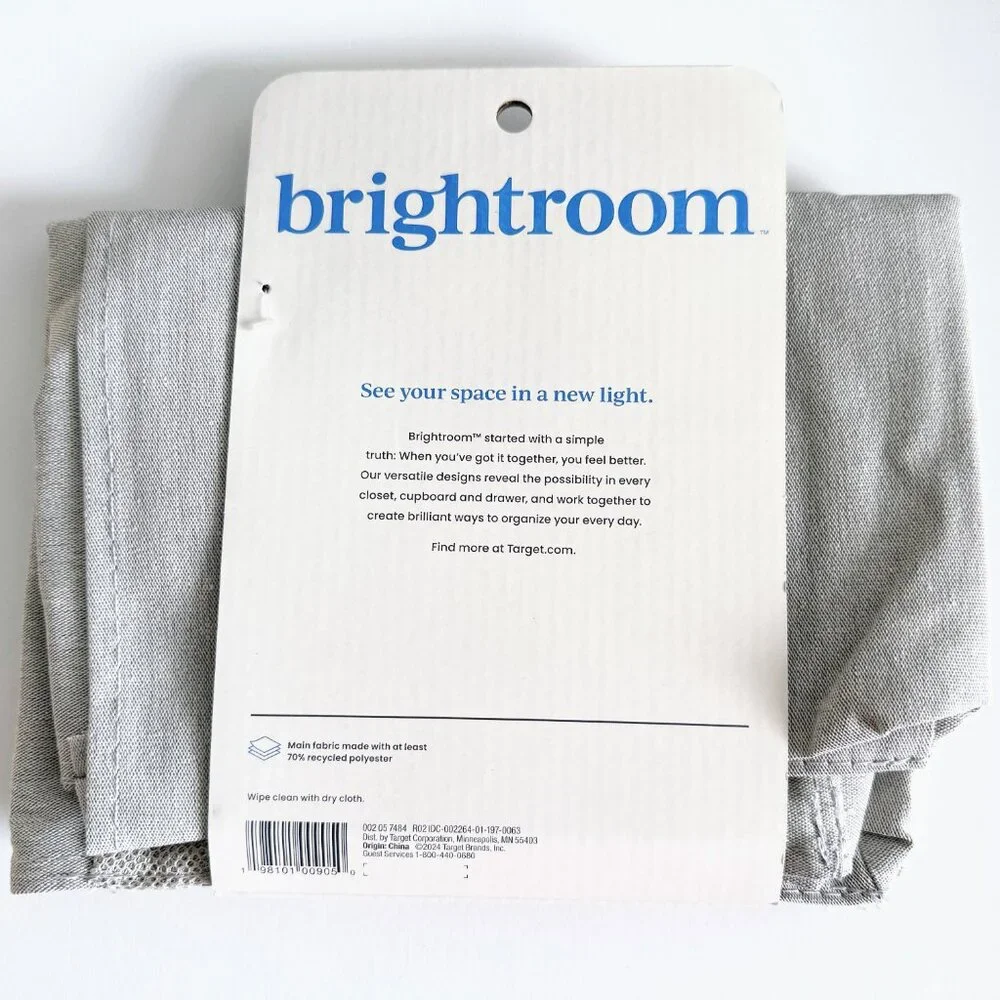 BRIGHTROOM Grey Over the Door Fridge Caddy Kitchen Accessory Storage NWT